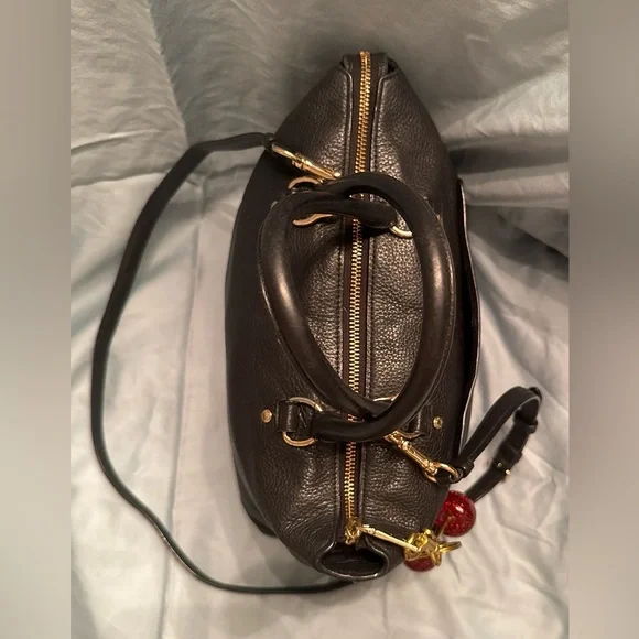 Coach Emma Black Pebbled Leather Satchel Bag - Picture 5 of 11